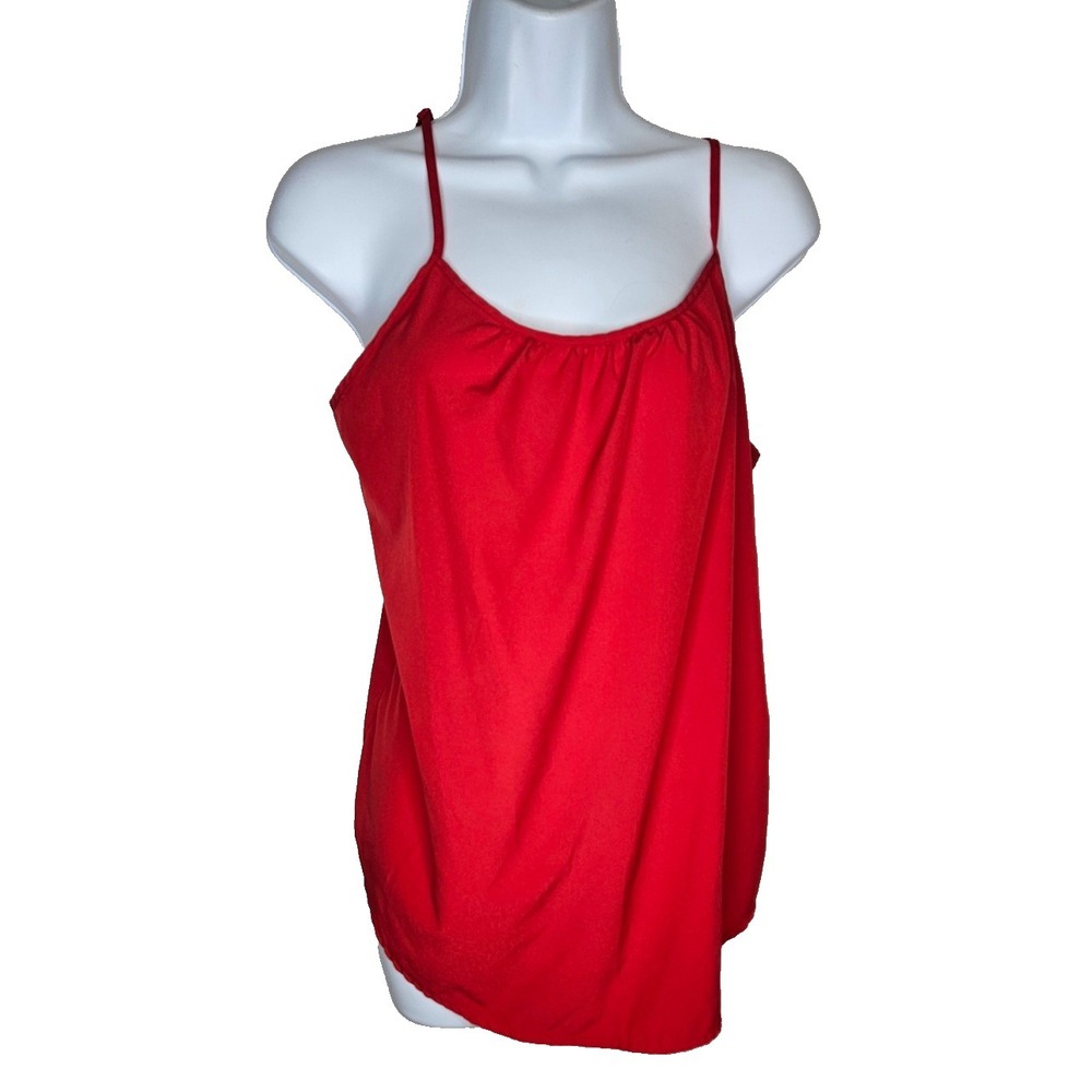 Time and Tru Red Cami Tank Top M 8-10 Spaghetti Strap Stretch Layering